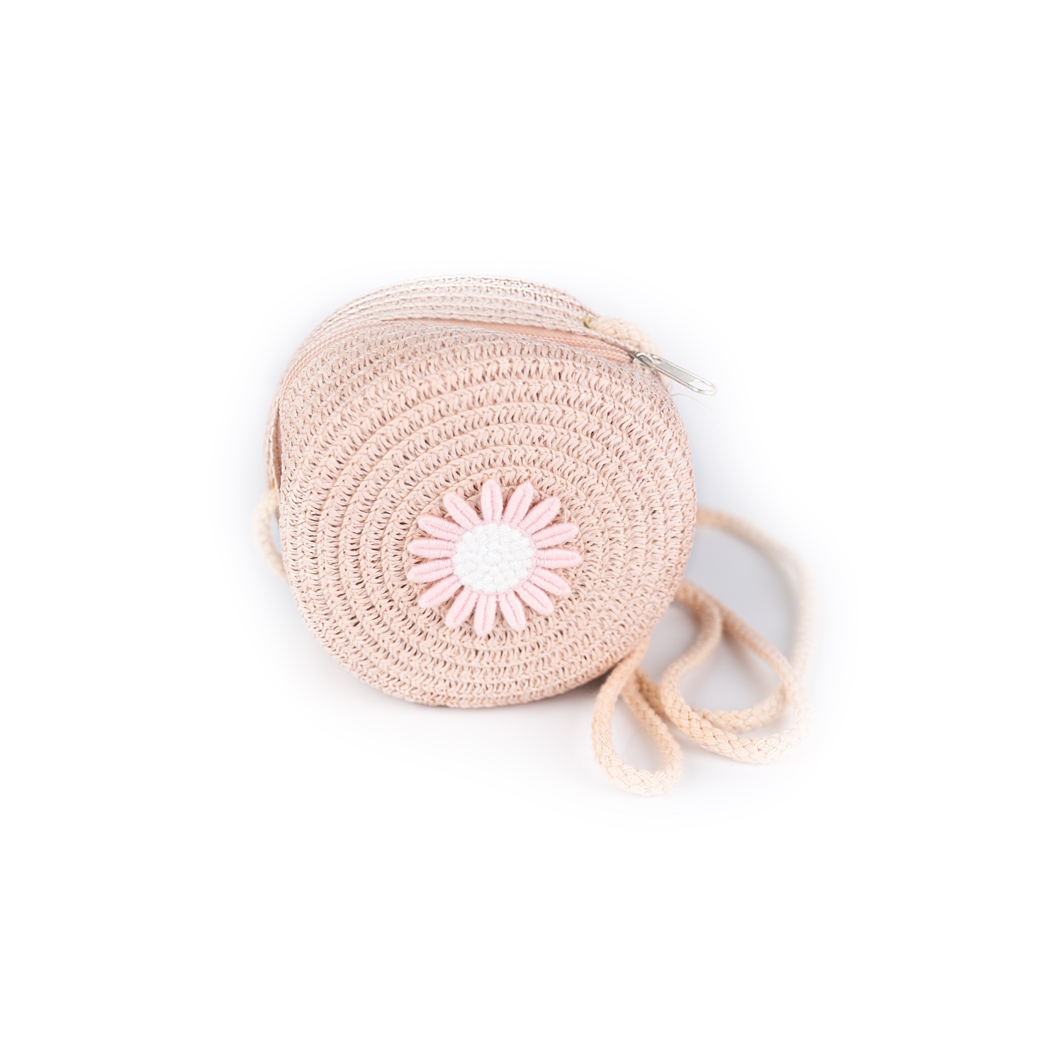 BSL301695 Busy Lizzie - Strohtasche - Rund - Pink - Blume – Bild 1