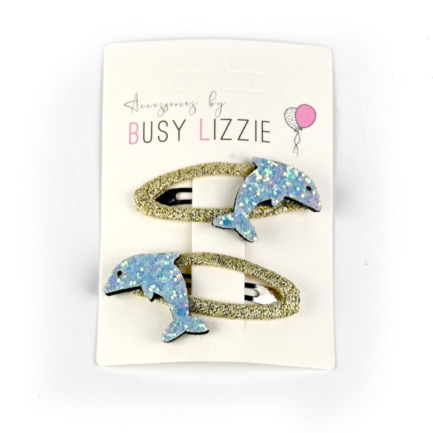 BSL301771 Busy Lizzie - Haarspangen - Delfin – Bild 1