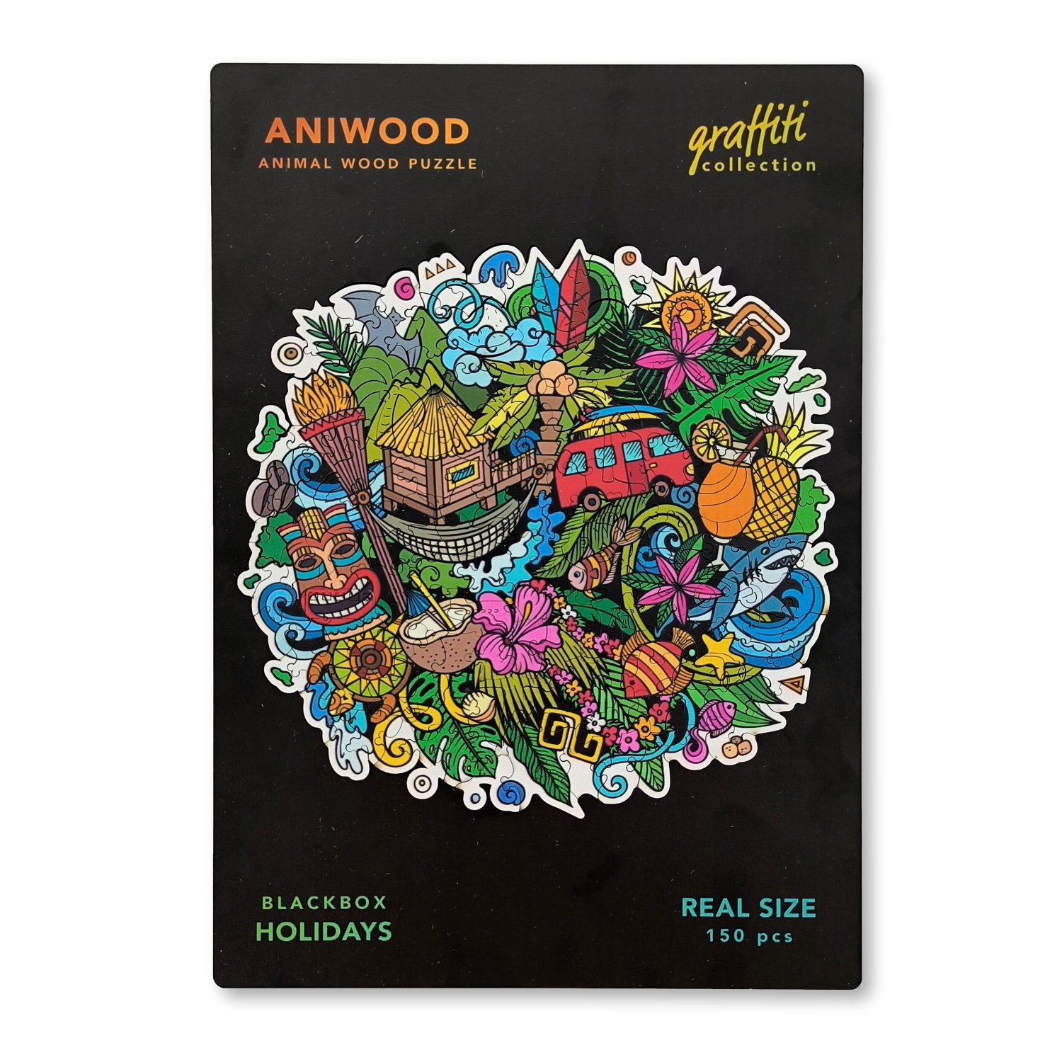 JCAW7405M Aniwood Puzzle Motiv Graffiti Ferien (M) – Bild 1