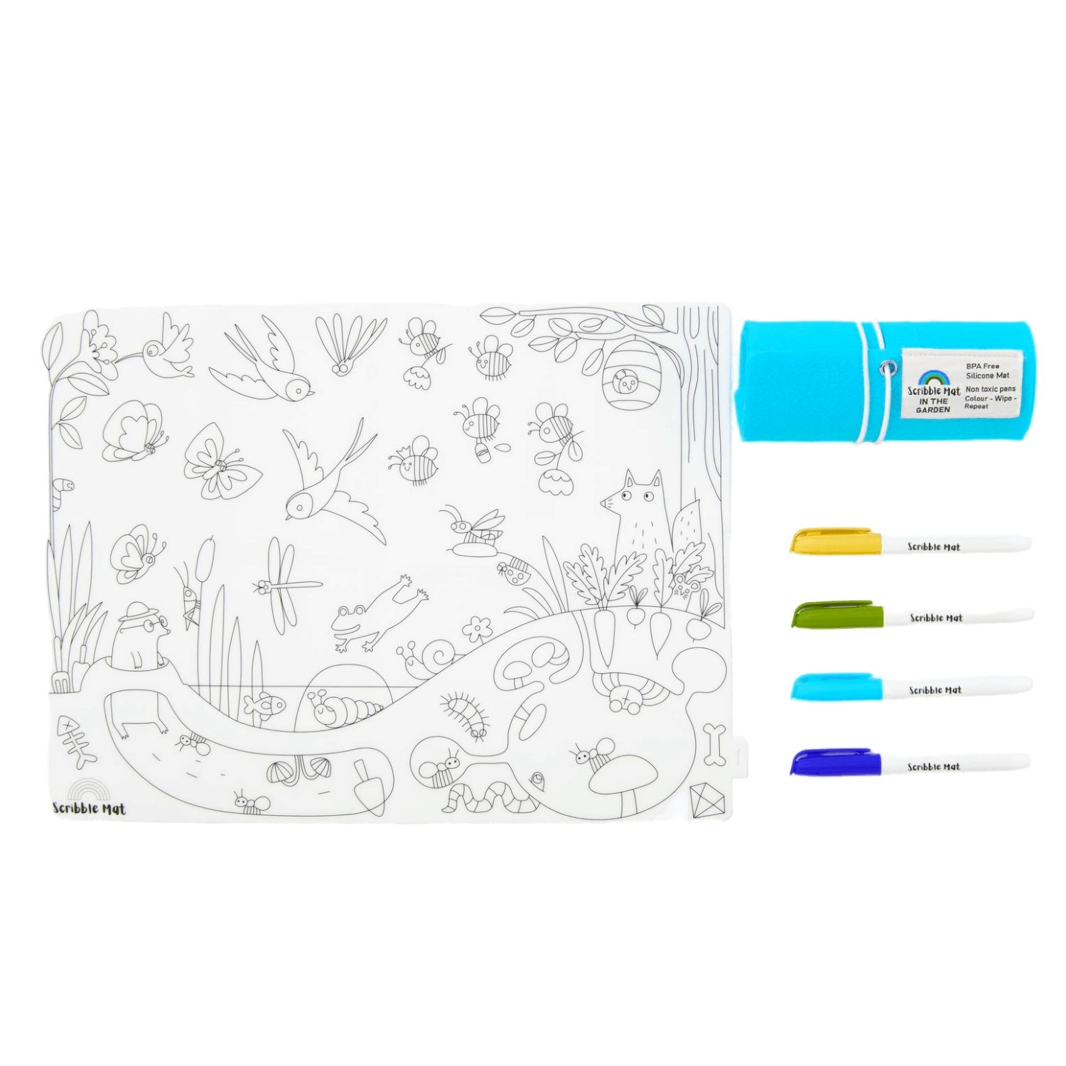 JCSCR003_1 Scribble Mat "Im Garten" - 4 Farben – Bild 1