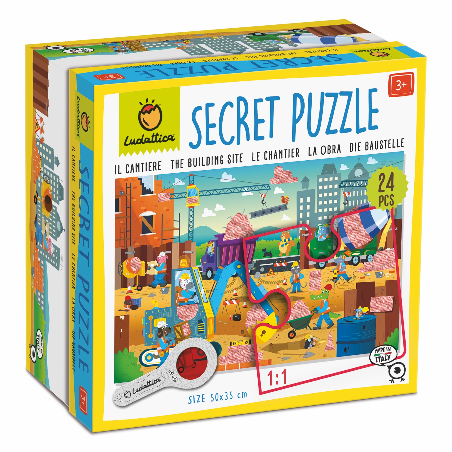 LUD22594-001 Secret Puzzle - Baustelle (24 Teile) – Bild 1