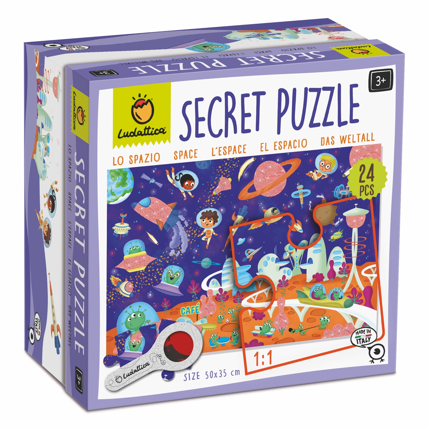 LUD74808-001 Secret Puzzle - Weltall (24 Teile) – Bild 1