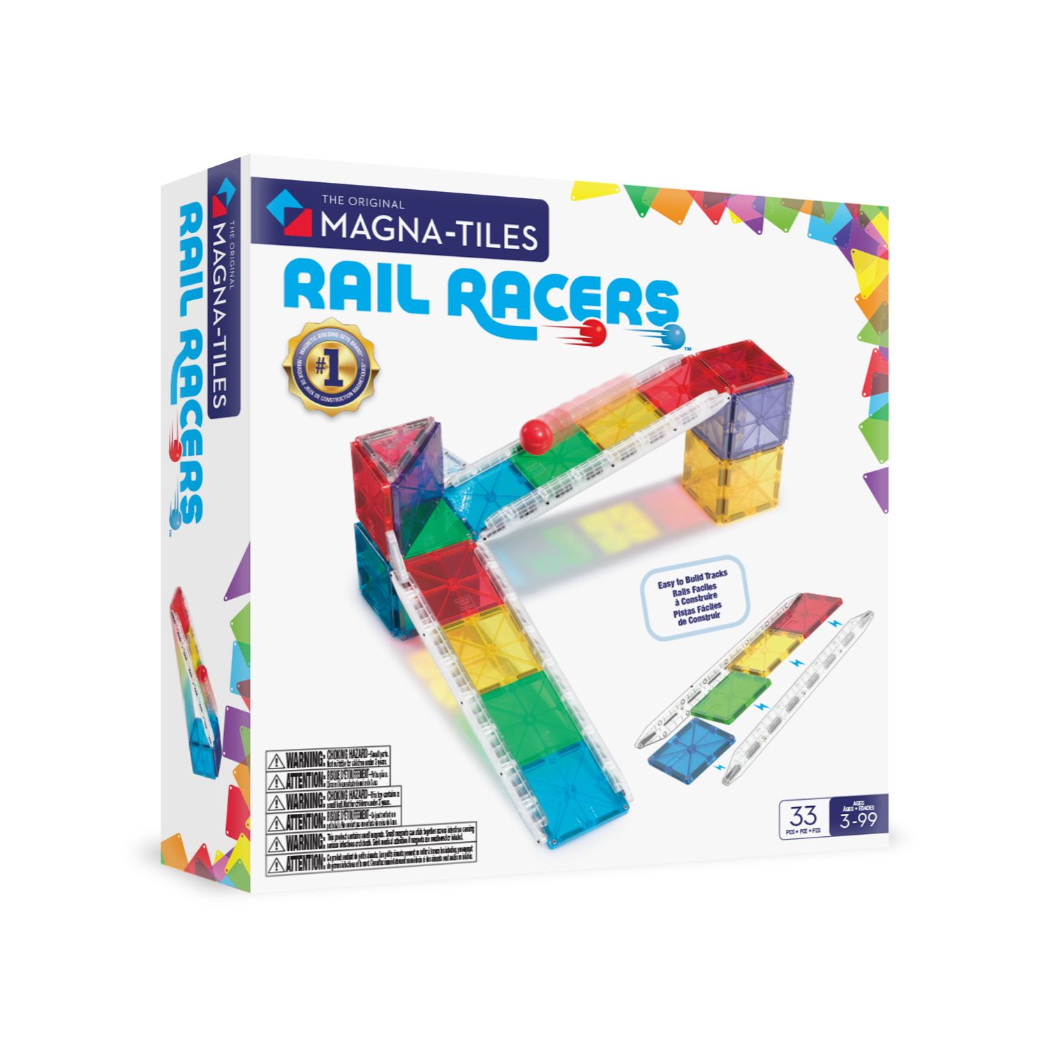 MT251033RR_001 Magna-Tiles® Rail Racers - 33 Teile – Bild 1