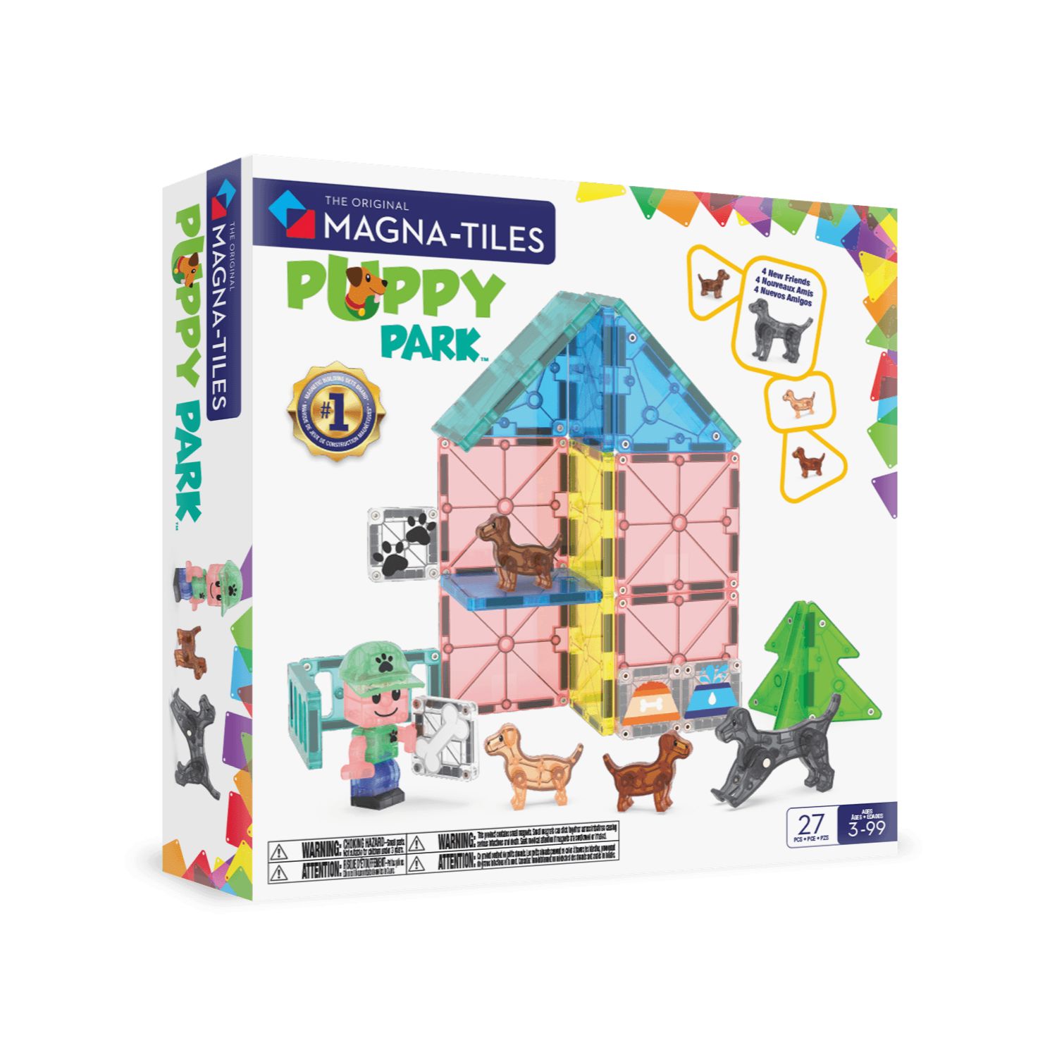MT252027DD_001 Magna-Tiles® Puppy Park - 27 Teile – Bild 1