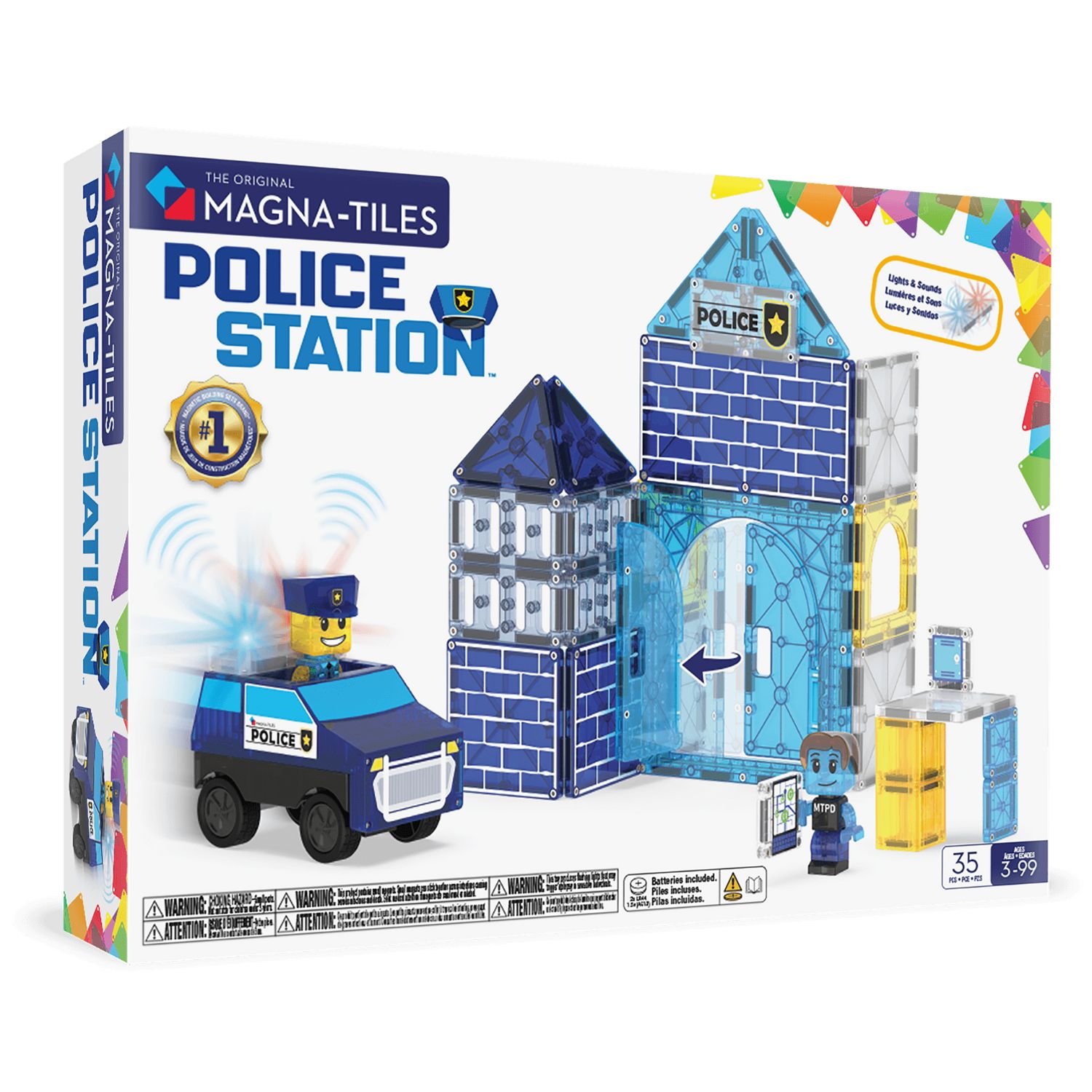 MT252035PS_001 Magna-Tiles® Police Station - 35 Teile – Bild 1