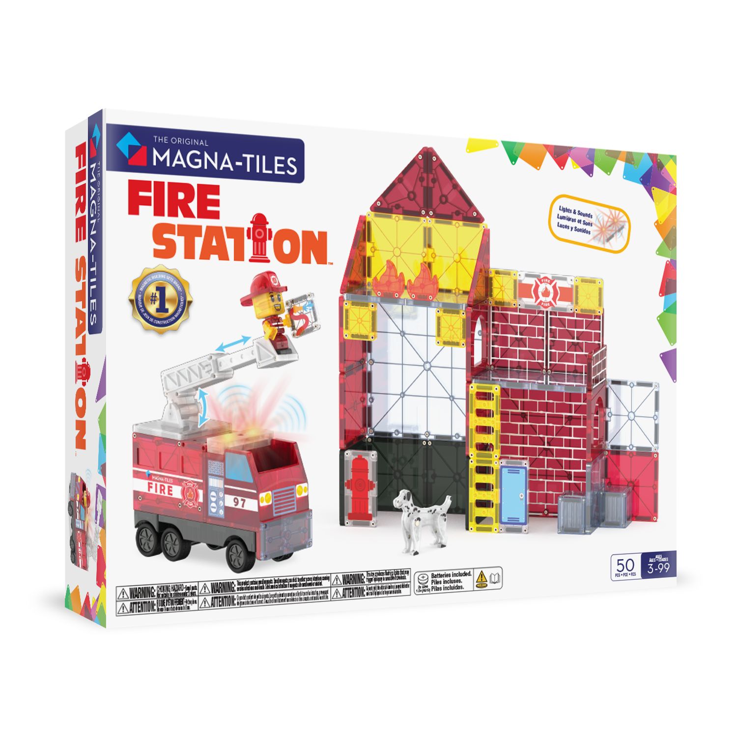 MT252050FS_001 Magna-Tiles® Fire Station - 50 Teile – Bild 1