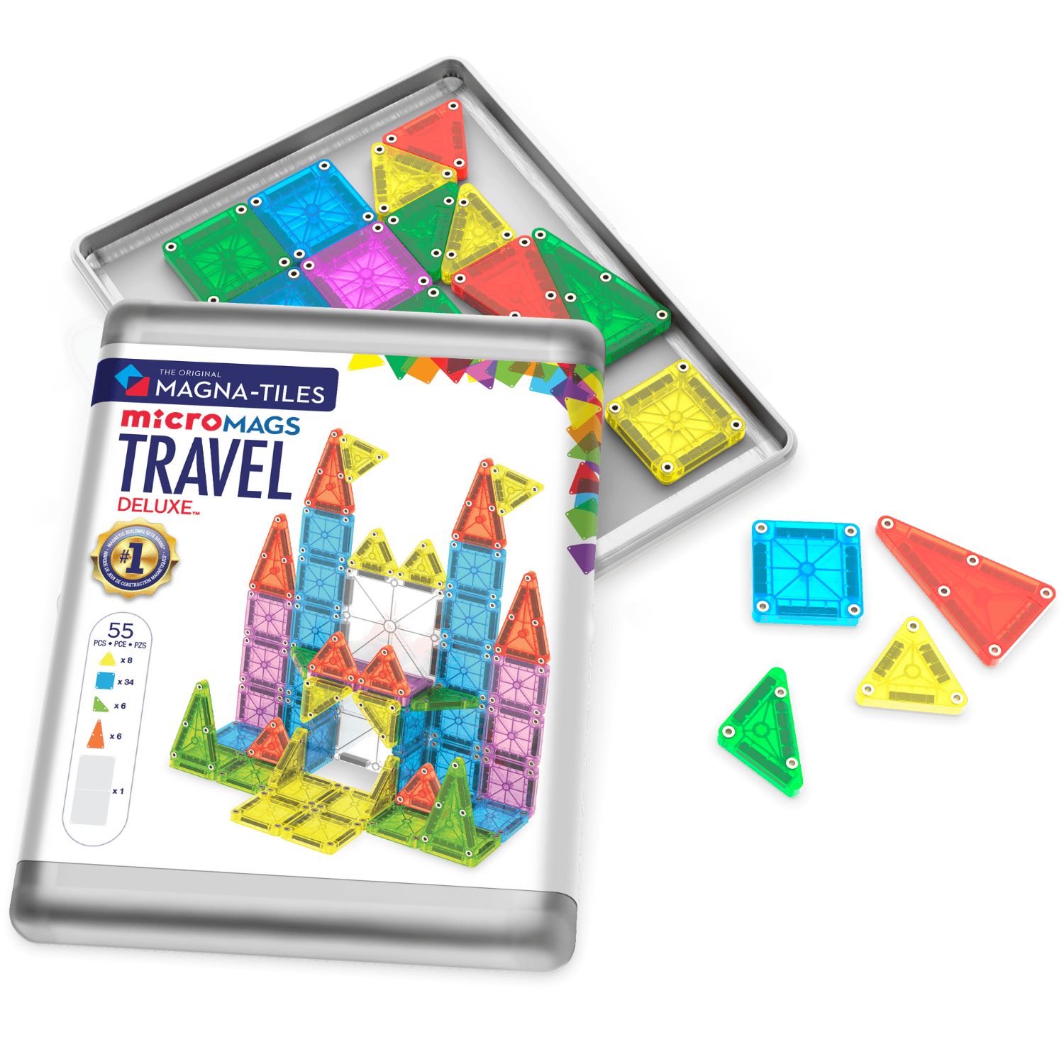 MT254055TS-CDU_000 Magna-Tiles® MicroMAGS Travel Deluxe - 55 Teile – Bild 1