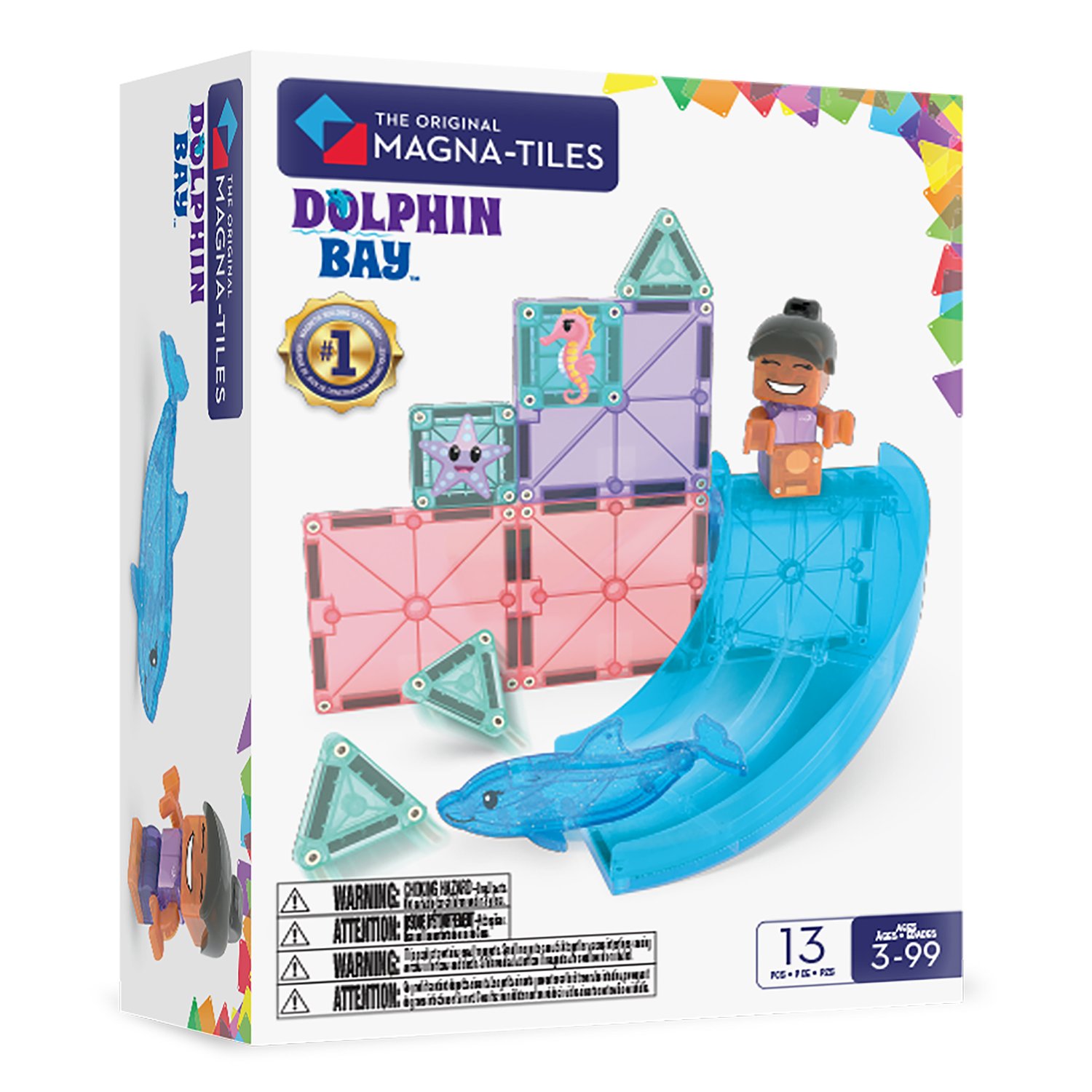MT262013DB_001 MAGNA-TILES® Dolphin Bay 13-teiliges magnetisches Bauset – Kreatives Spielvergnügen – Bild 1