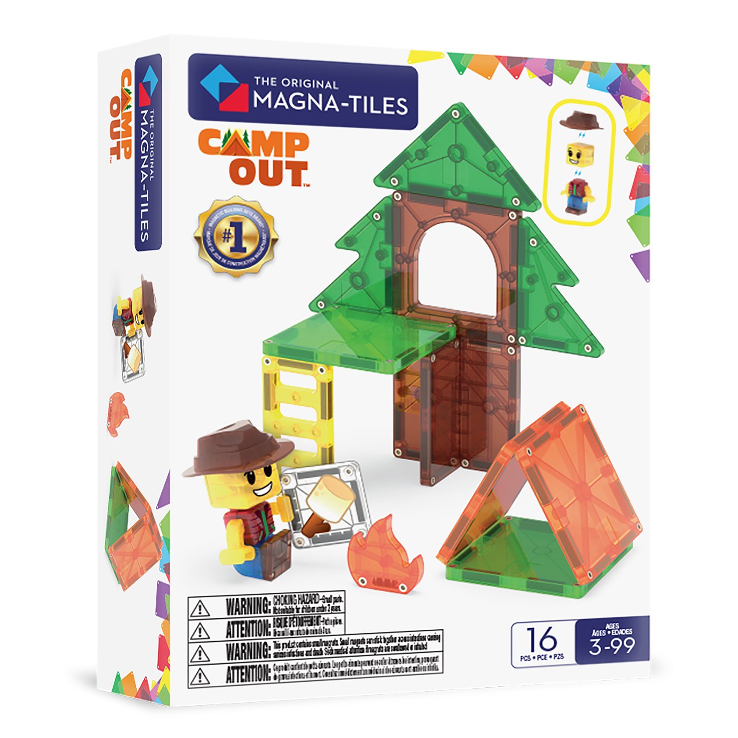 MT262016CO_001 MAGNA-TILES® Camp Out 16-teilig: Magnetischer Bauspass für Abenteurer – Bild 1