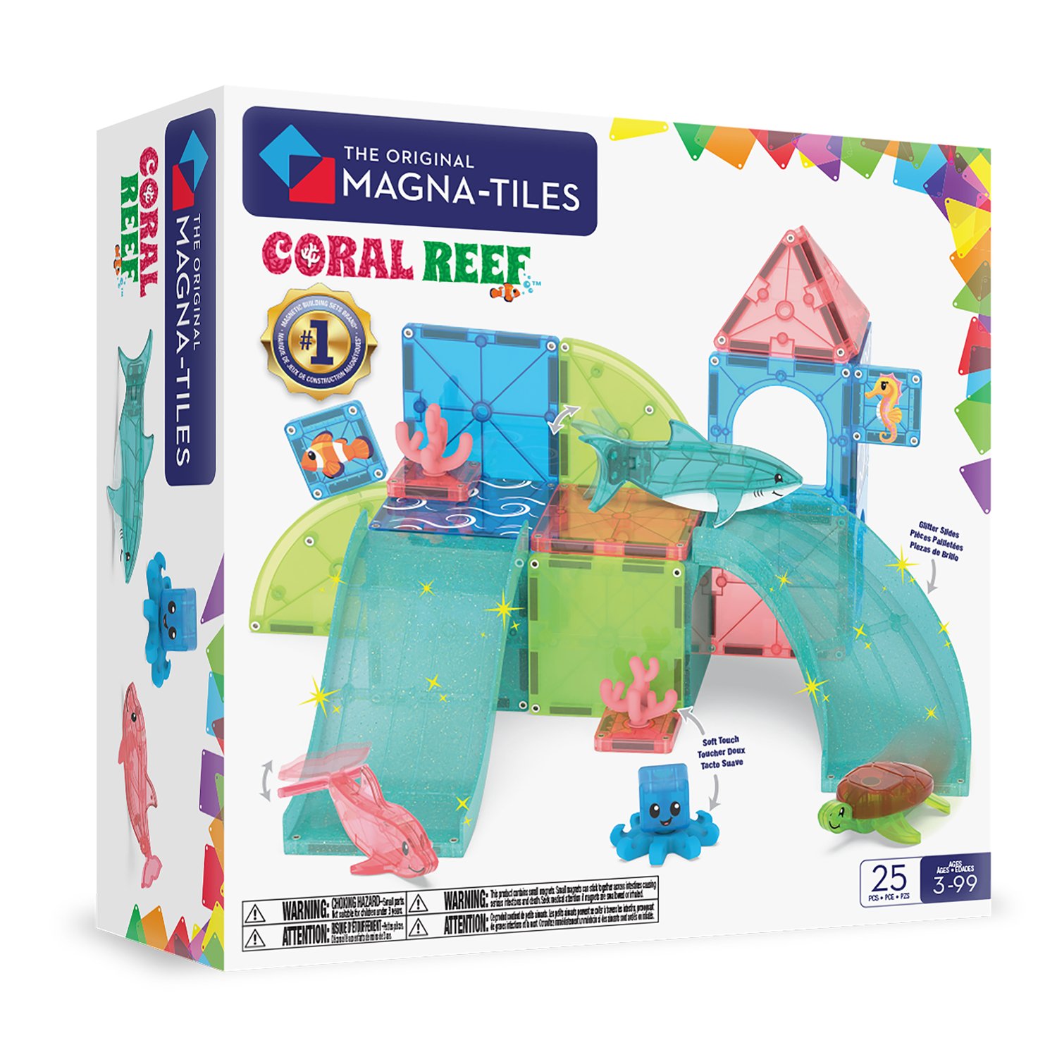 MT262025CR_001 MAGNA-TILES® Coral Reef 25-teilig: Kreativer Unterwasserspass – Bild 1