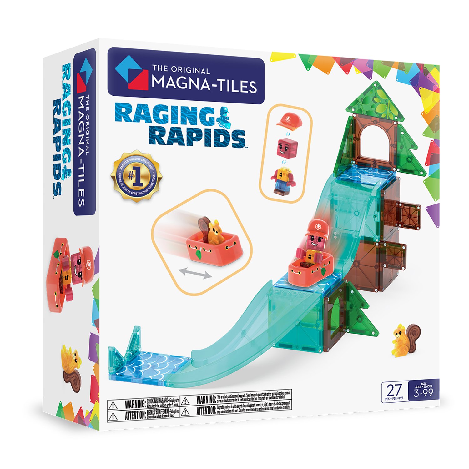 MT262027RR_001 MAGNA-TILES® Raging Rapids 27-teilig: Magnetischer Bauspass – Bild 1