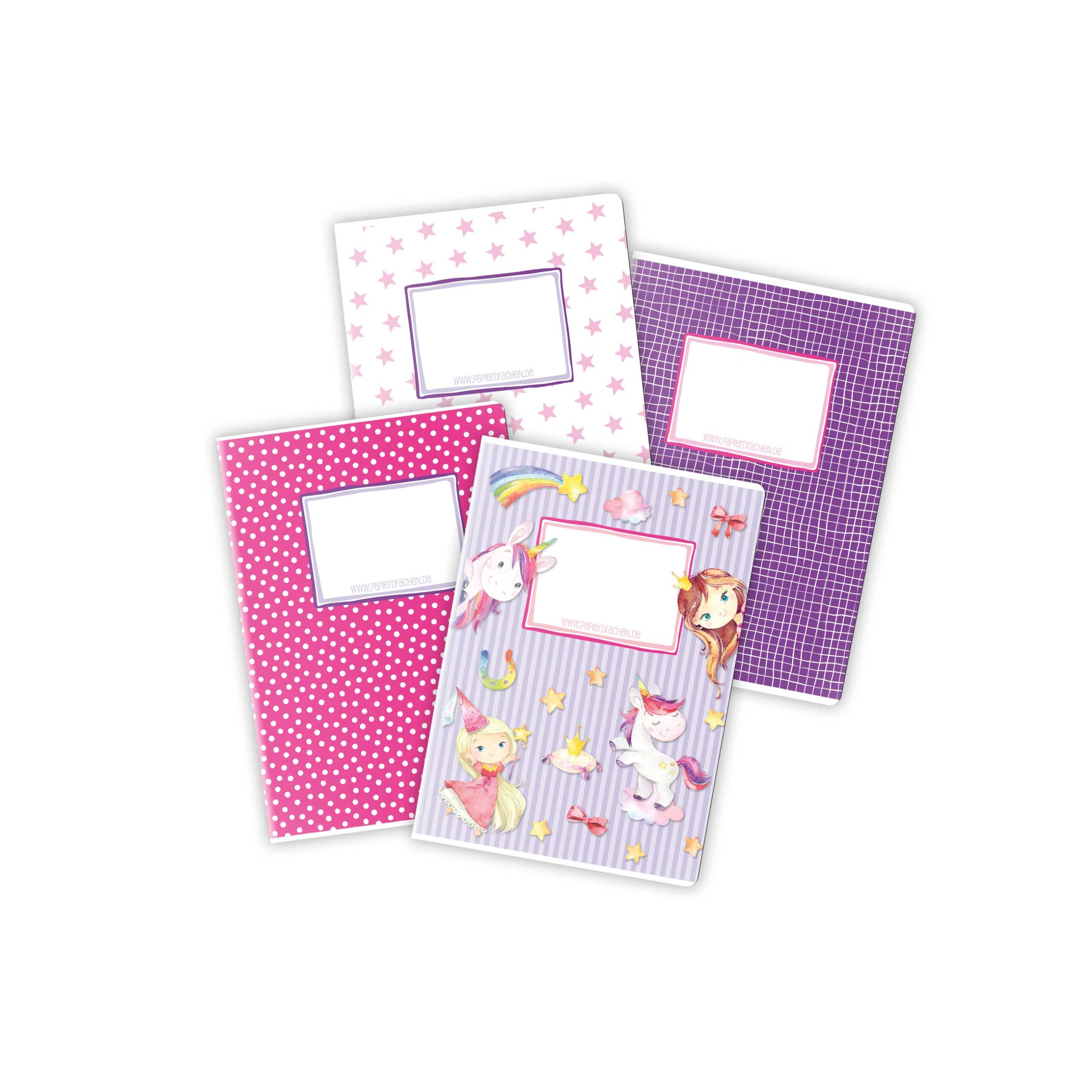 PAPD-008-002-1 Schulhefte 4er Set DIN A5 - Einhorn (VE 4) – Bild 1