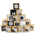 Adventskalender – 24 Kisten – Motiv Schwarz-weiss