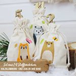 Adventskalender Stoffsäckchen – Waldtiere hochwertig bestickt – Bild 4