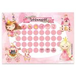 Belohnungstafel für Kinder 10 Blatt – mit tollen Stickern für Jungs und Mädchen – Motiv Prinzessin