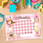Belohnungstafel für Kinder 10 Blatt – mit tollen Stickern für Jungs und Mädchen – Motiv Prinzessin – Bild 2
