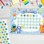 Belohnungstafel für Kinder 10 Blatt – mit tollen Stickern für Jungs und Mädchen – Motiv Monster – Bild 2