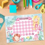 Belohnungstafel für Kinder 10 Blatt – mit tollen Stickern für Jungs und Mädchen – Motiv Meerjungfrau – Bild 2
