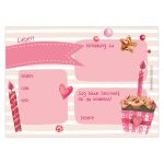 12 Einladungskarten zum Geburtstag – Törtchen rosa – Bild 4