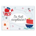 12 Einladungskarten zum Geburtstag – Pirat – Bild 3