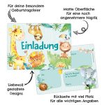 12 Einladungskarten zum Geburtstag – Afrika Tiere – Bild 2