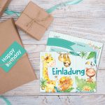 12 Einladungskarten zum Geburtstag – Afrika Tiere – Bild 5