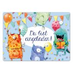 12 Einladungskarten zum Geburtstag – Monster – Bild 3
