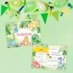 12 Einladungskarten zum Geburtstag – Dinos – Bild 5