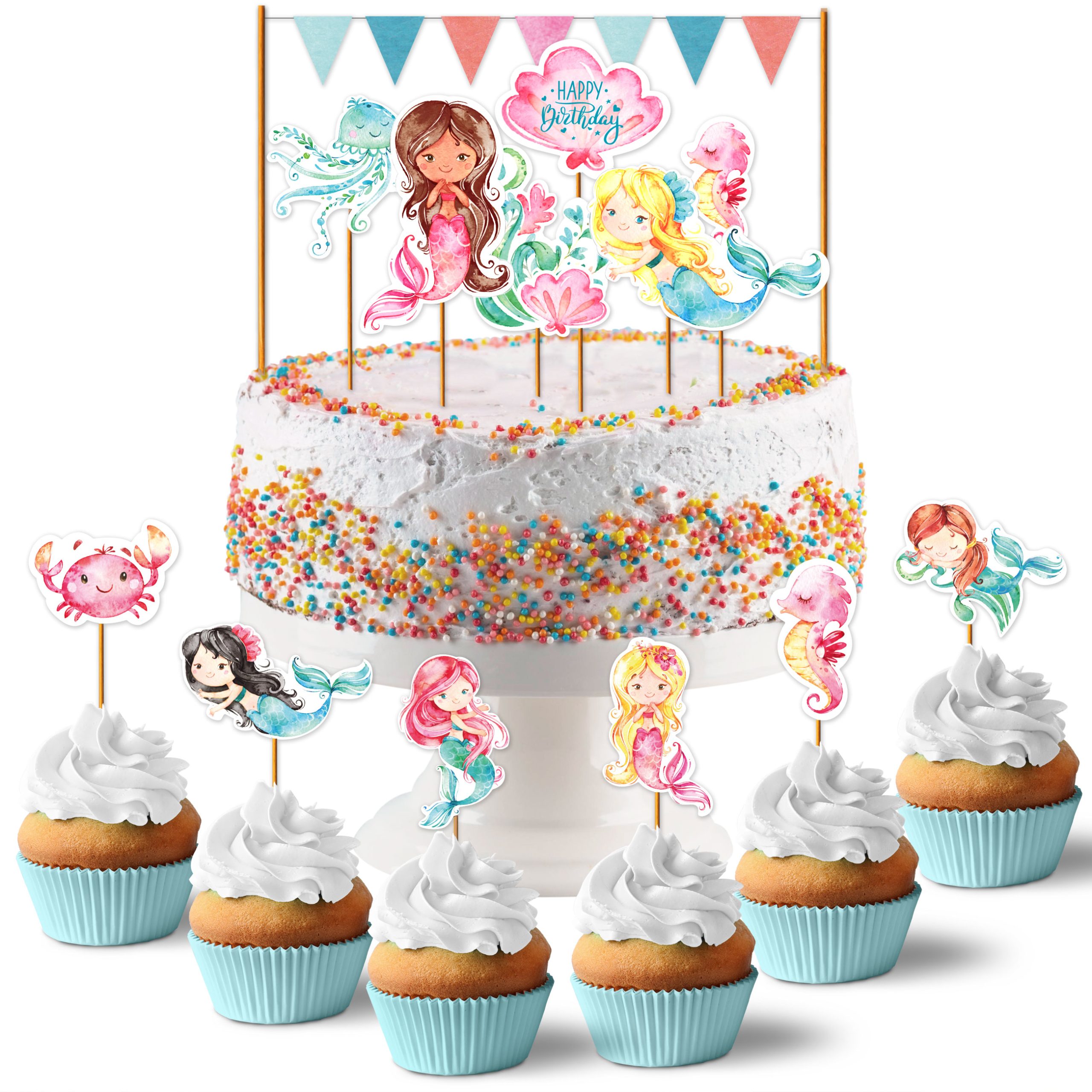 PAPD-G-002-001_001 Kuchenstecker (Geburtstag) - Meerjungfrau - Set 1 – Bild 1