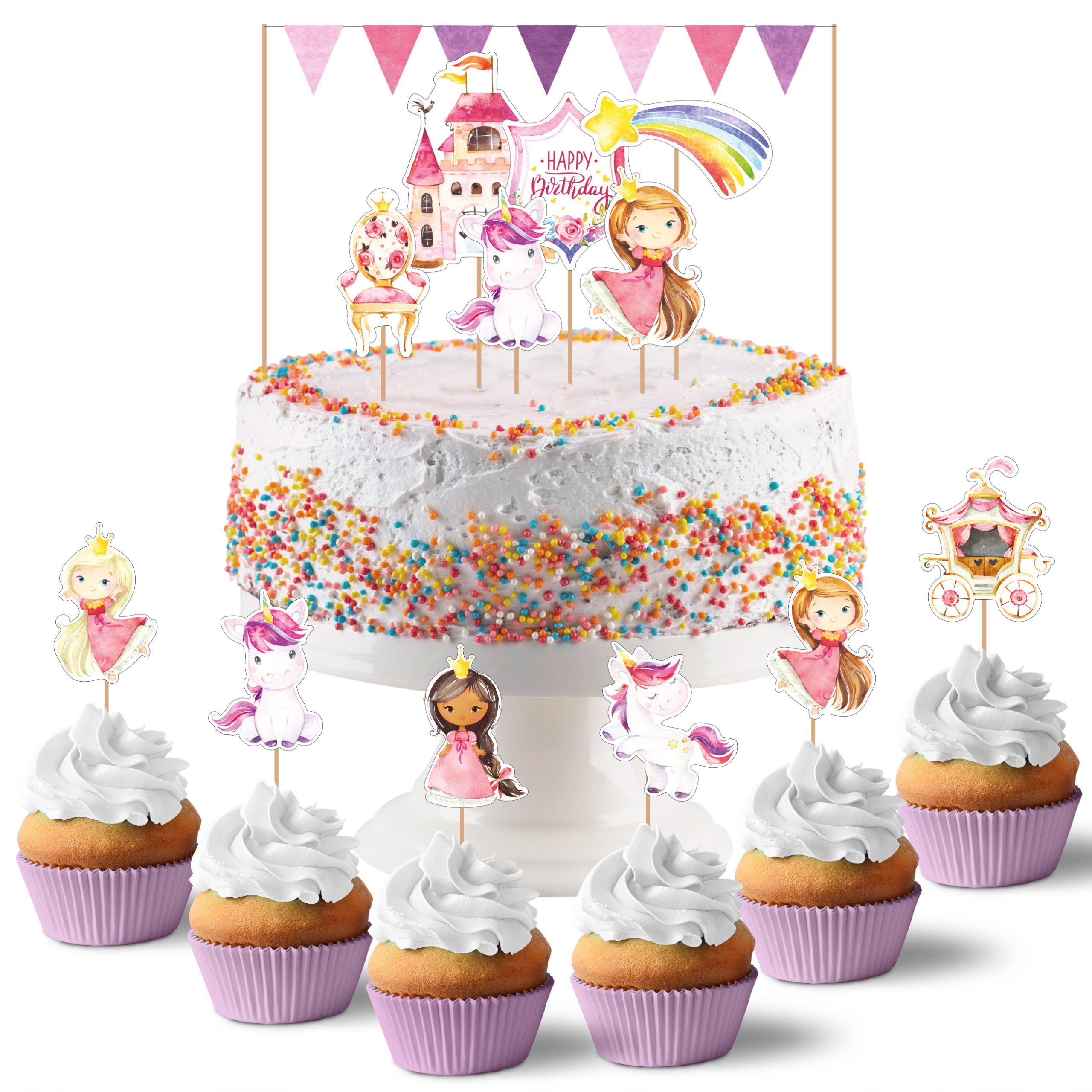 PAPD-G-002-002_001 Kuchenstecker (Geburtstag) - Einhorn - Set 2 – Bild 1