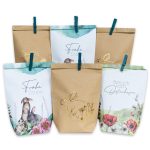 12 bedruckte Geschenktüten zu Ostern – Aquarell mit Goldfolierung -Set 8