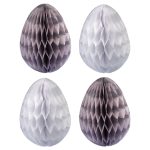 Ostereier Seidenpapier - Grau-Weiss - Set 3