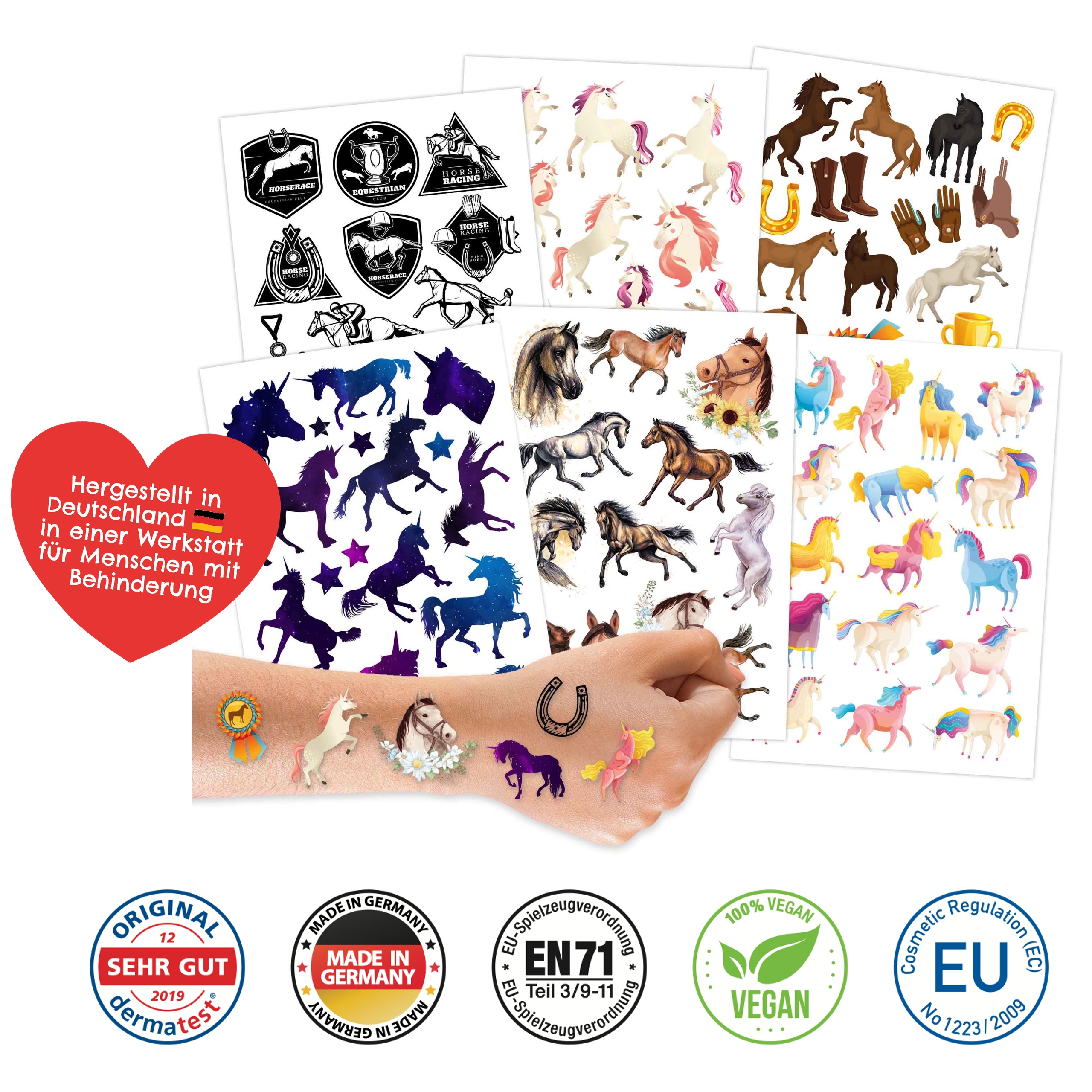 PAPD-T008-001_N Kindertattoos – Pferde – Bild 1