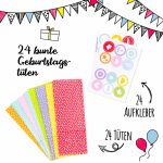 24 Geburtstagstüten – bunte Geschenktüten – Bild 3