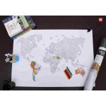 Colouring World-Map Set - Weltkarte zum ausmalen Display 9 Stück – Bild 2