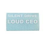Tesla Autoaufkleber "SILENT CAR LOUD CEO" Weiss
