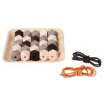 Perlenset Holzjuwelen, monochrom/natur, 25 Teile