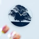 KooKoo Tree Baum auf Glas - Wanduhr Vogeluhr RC Funkquartzwerk