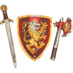Liontouch® Edler Ritter Spielzeugschwert, Schild & Axt, Rot