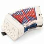 Akkordeon weiss mit Musikbuch