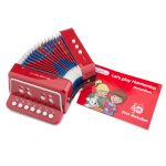 Akkordeon Rot mit Musikbuch