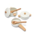 Holzpfannen-Set weiss – Bild 3