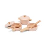 Holzpfannen-Set rosa
