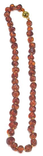 Bernsteinkette kurz, cognac