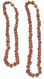 Bernsteinkette kurz, cognac – Bild 2