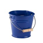 Metalleimer mit Holzgriff,blau
