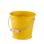 Metalleimer mit Holzgriff,gelb