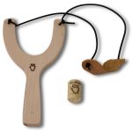 KORKEN-SCHLEUDER (Katschi, Zwille) Holz natur + 1 BS-Korken