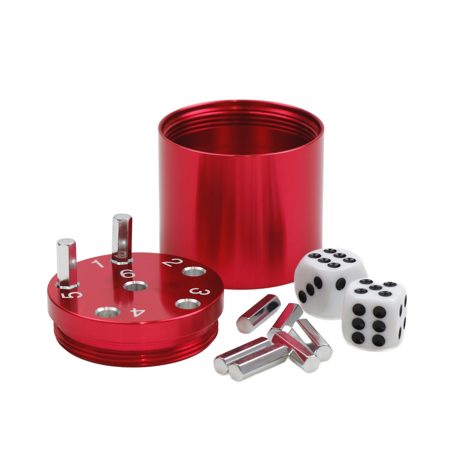sal3004_1 SUPER SIX "Travel" Alu, Rot Premium, 5+Ø5cm, Reisespiel – Bild 1