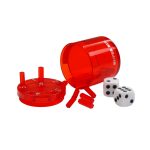 SUPER SIX "Travel" aus ABS - Rot, 5cm + Ø 5cm, Reisespiel